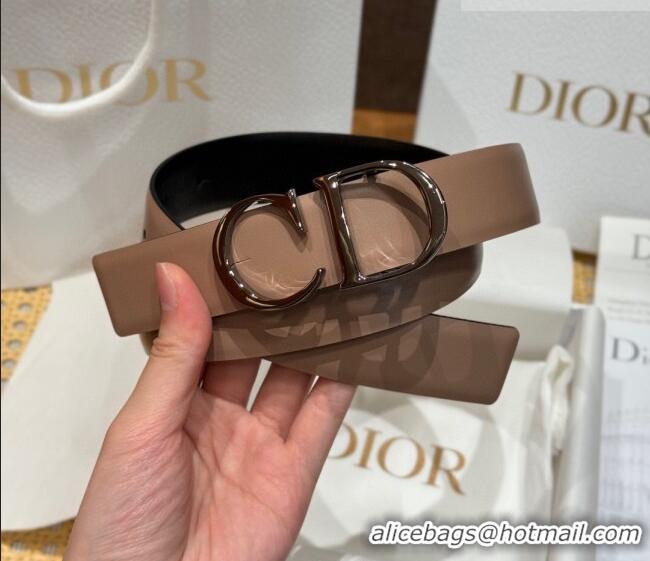 Big Discount Dior CD Buckle Reversible Belt 3.5cm in Smooth Leather DR2013025 Beige 2025