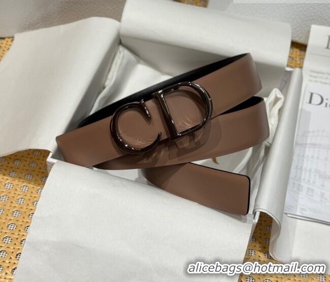 Big Discount Dior CD Buckle Reversible Belt 3.5cm in Smooth Leather DR2013025 Beige 2025