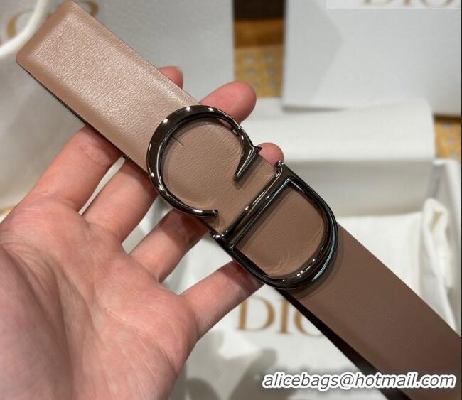 Big Discount Dior CD Buckle Reversible Belt 3.5cm in Smooth Leather DR2013025 Beige 2025