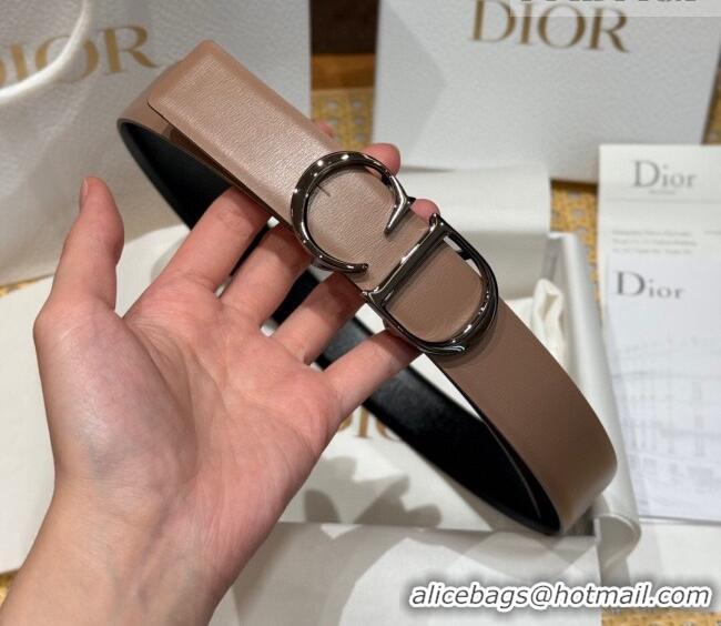 Big Discount Dior CD Buckle Reversible Belt 3.5cm in Smooth Leather DR2013025 Beige 2025