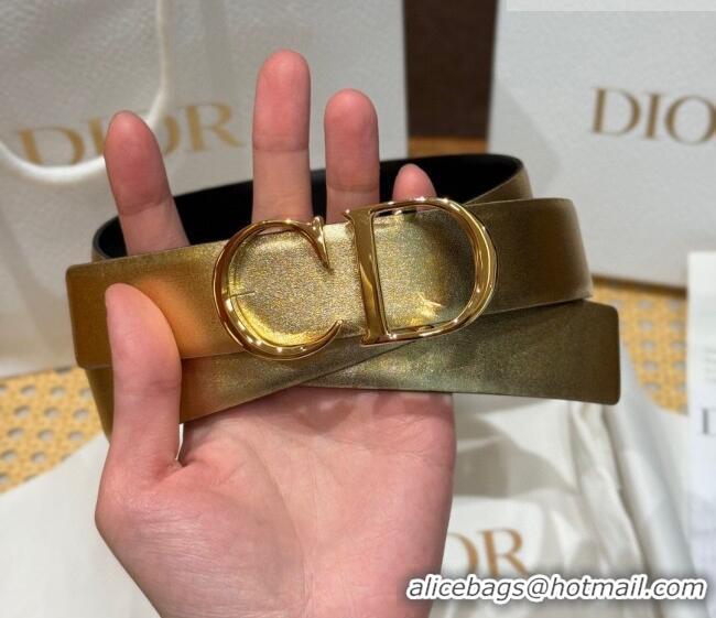 Good Product Dior CD Buckle Reversible Belt 3.5cm in Smooth Leather DR2013025 Yellow Gold 2025