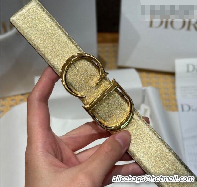 Good Product Dior CD Buckle Reversible Belt 3.5cm in Smooth Leather DR2013025 Yellow Gold 2025