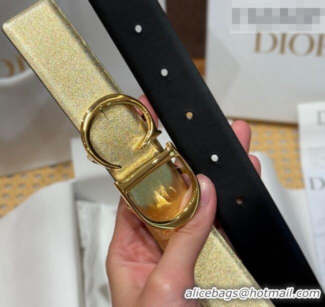 Good Product Dior CD Buckle Reversible Belt 3.5cm in Smooth Leather DR2013025 Yellow Gold 2025