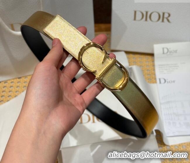 Good Product Dior CD Buckle Reversible Belt 3.5cm in Smooth Leather DR2013025 Yellow Gold 2025