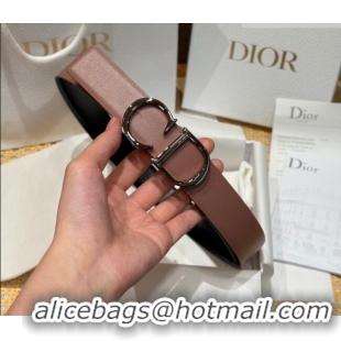 Luxury Discount Dior CD Buckle Reversible Belt 3.5cm in Smooth Leather DR2013025 Powder 2025
