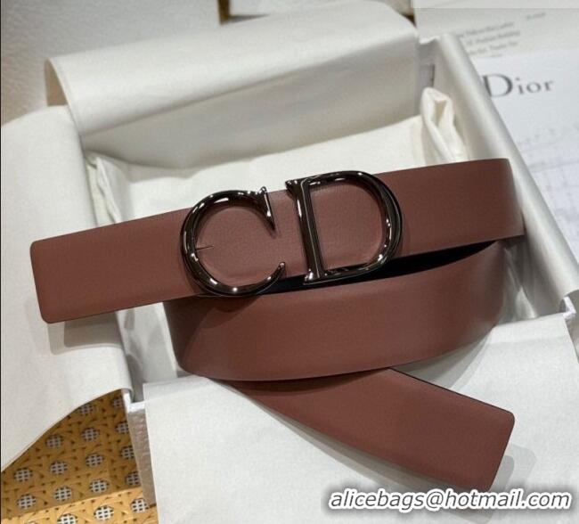 Luxury Discount Dior CD Buckle Reversible Belt 3.5cm in Smooth Leather DR2013025 Powder 2025