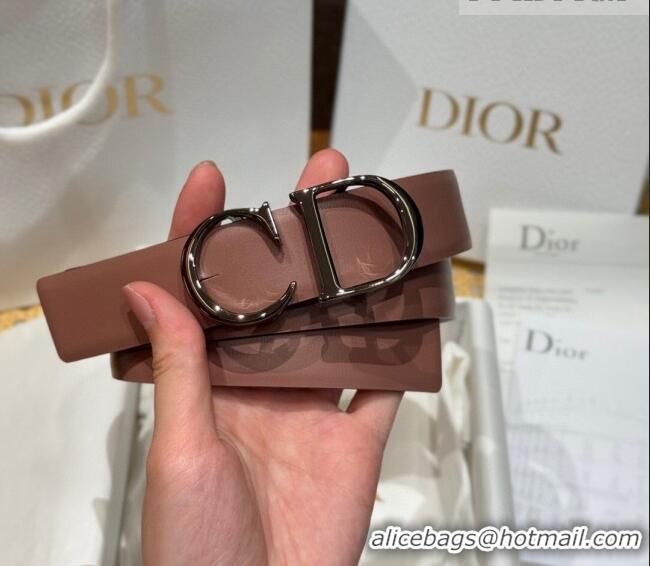 Luxury Discount Dior CD Buckle Reversible Belt 3.5cm in Smooth Leather DR2013025 Powder 2025