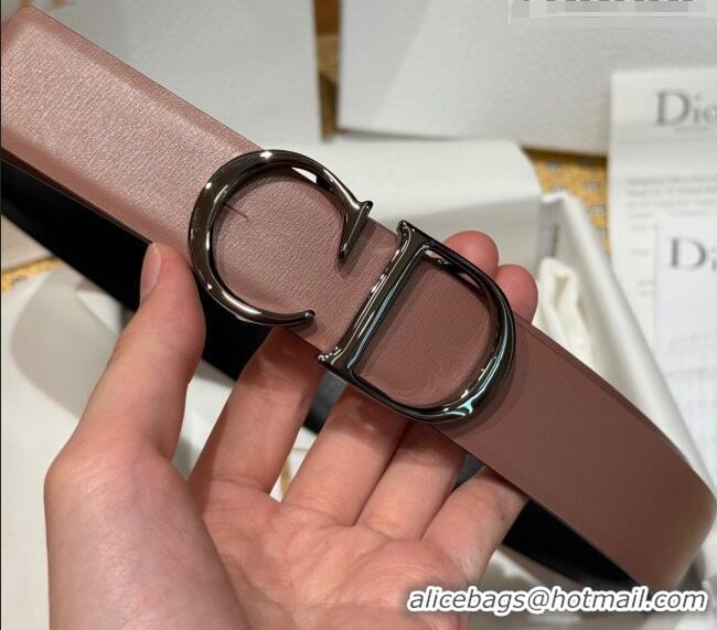 Luxury Discount Dior CD Buckle Reversible Belt 3.5cm in Smooth Leather DR2013025 Powder 2025