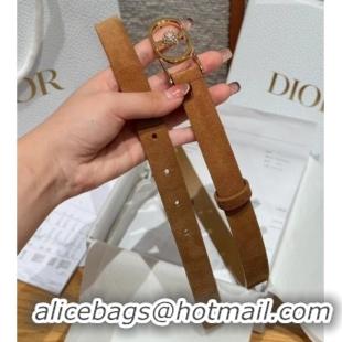 Good Taste Dior Suede and Leather Belt 2cm with Strass CD Buckle 1231 Beige/Gold 2025