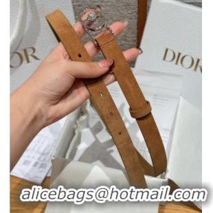 Unique Discount Dior Suede and Leather Belt 2cm with Strass CD Buckle 1231 Beige/Silver 2025