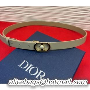 Super Quality Dior Calfskin Leather Belt 2cm with Strass CD Buckle 1231 Beige/Gold 2025