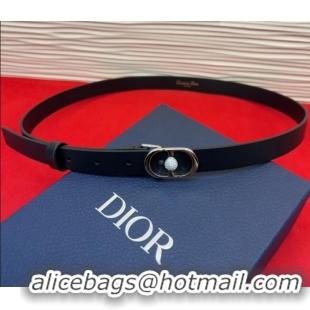 Trendy Design Dior Calfskin Leather Belt 2cm with Strass CD Buckle 1231 Black/Silver 2025