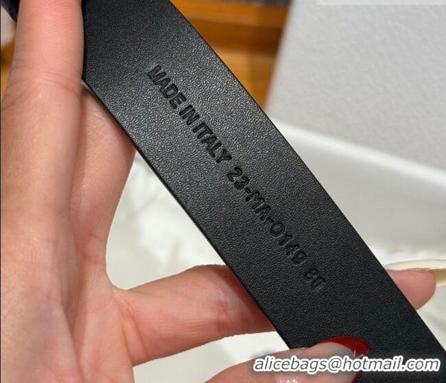 Super Quality Dior Calfskin Leather Belt 2.5cm with Strass CD Buckle 1230 Black/Silver 2025