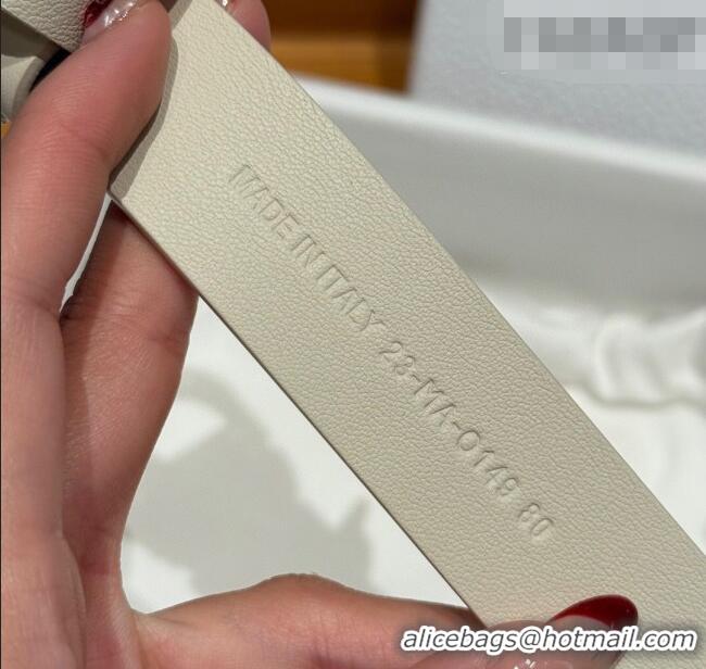 Unique Grade Dior Calfskin Leather Belt 2.5cm with Strass CD Buckle 1230 White/Silver 2025