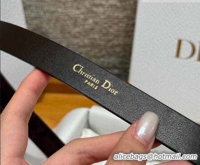 Top Quality Dior Suede Belt 2cm with CD Buckle DR031701 Dark Brown 2026