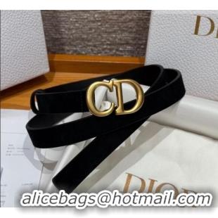 Unique Discount Dior Suede Belt 2cm with CD Buckle DR031701 Black 2026