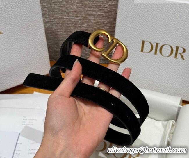 Unique Discount Dior Suede Belt 2cm with CD Buckle DR031701 Black 2026
