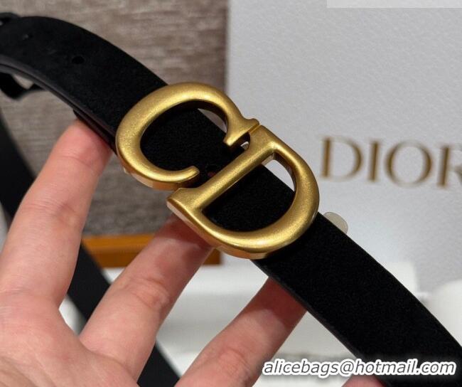 Unique Discount Dior Suede Belt 2cm with CD Buckle DR031701 Black 2026