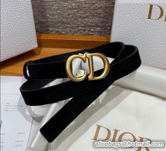 Unique Discount Dior Suede Belt 2cm with CD Buckle DR031701 Black 2026