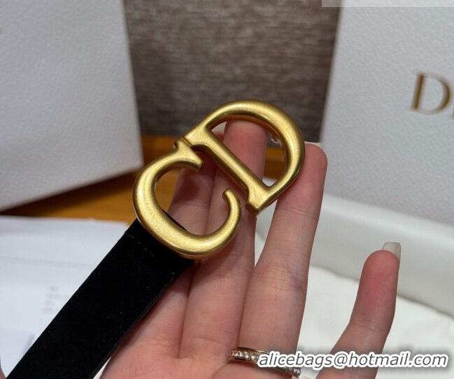 Unique Discount Dior Suede Belt 2cm with CD Buckle DR031701 Black 2026