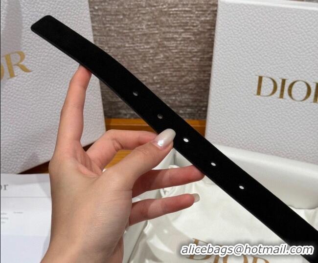 Unique Discount Dior Suede Belt 2cm with CD Buckle DR031701 Black 2026