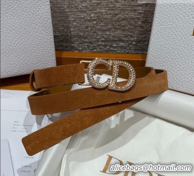 Shop Promotional Dior Suede Belt 2cm with Strass CD DR031701 Camel Brown 2026