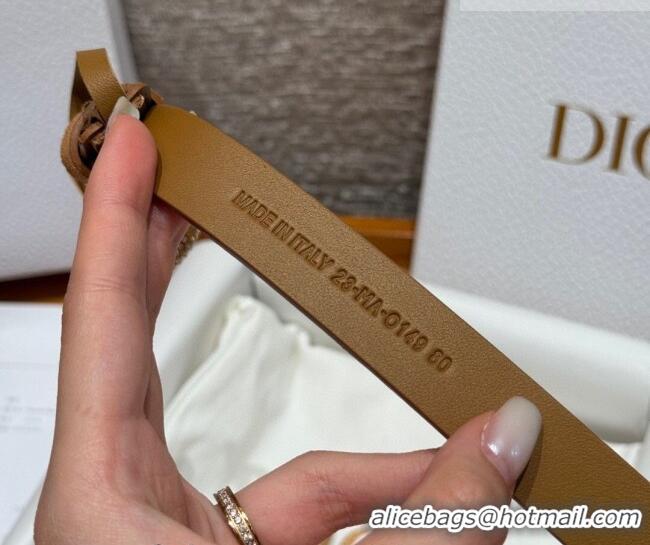 Shop Promotional Dior Suede Belt 2cm with Strass CD DR031701 Camel Brown 2026