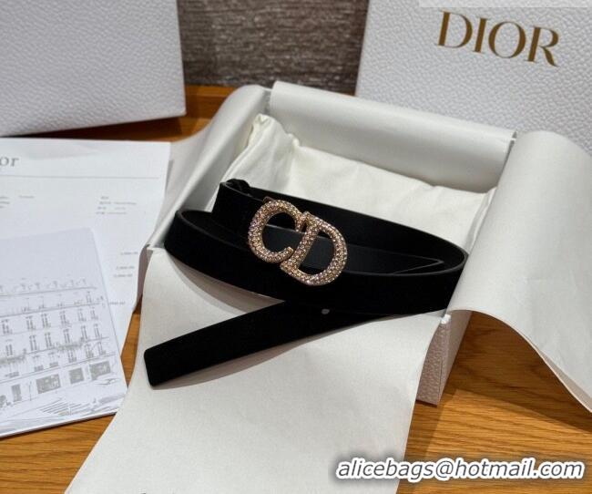 Top Design Dior Suede Belt 2cm with Strass CD DR031701 Black 2026