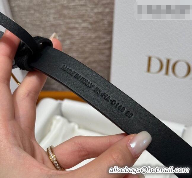 Top Design Dior Suede Belt 2cm with Strass CD DR031701 Black 2026