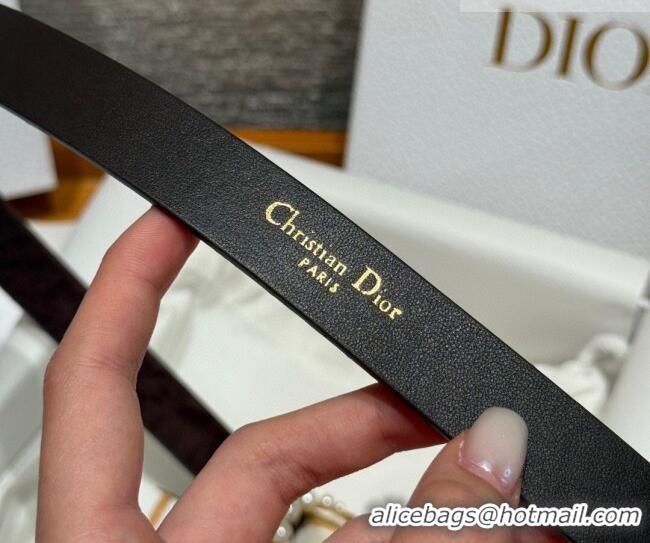 Top Grade Dior Suede Belt 2cm with Pearls CD DR031702 Dark Brown 2026