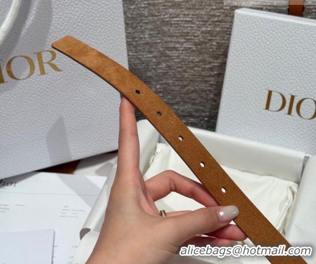 Low Cost Dior Suede Belt 2cm with Butterfly Buckle DR031703 Camel Brown 2026