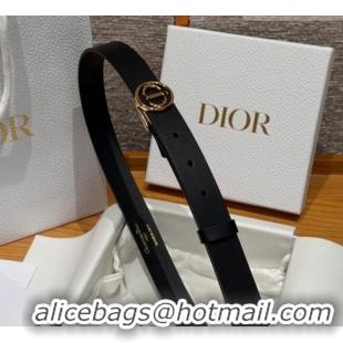 New Design Dior Smooth Leather Belt 2.5cm with Circle CD Buckle DR031704 Black/Gold 2026