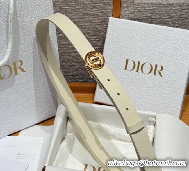 Classic Specials Dior Smooth Leather Belt 2.5cm with Circle CD Buckle DR031704 White/Gold 2026