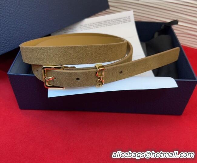 Best Quality Dior Saddle Loop Belt 2cm in Suede with CD Pin Buckle DR031705 Biscuits Beige/Gold 2026