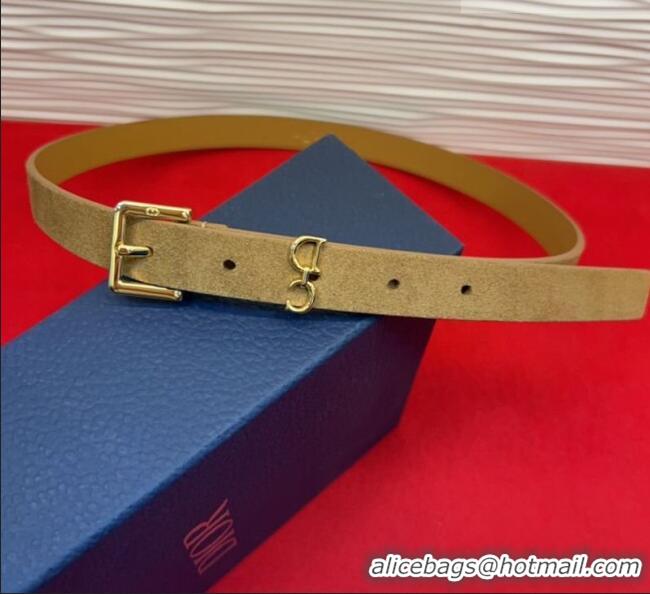 Best Quality Dior Saddle Loop Belt 2cm in Suede with CD Pin Buckle DR031705 Biscuits Beige/Gold 2026