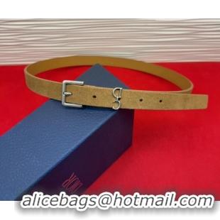 Super Quality Dior Saddle Loop Belt 2cm in Suede with CD Pin Buckle DR031705 Biscuits Beige/Silver 2026
