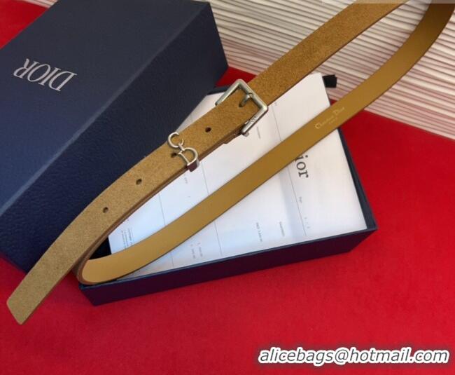 Super Quality Dior Saddle Loop Belt 2cm in Suede with CD Pin Buckle DR031705 Biscuits Beige/Silver 2026