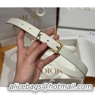Shop Discount Dior Saddle Loop Belt 2cm in Smooth Leather with CD Pin Buckle DR031705 White/Gold 2026