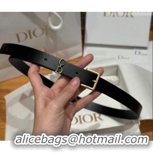 Best Quality Dior Saddle Loop Belt 2cm in Smooth Leather with CD Pin Buckle DR031705 Black/Gold 2026