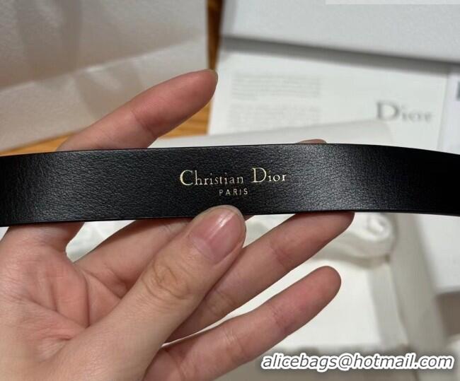Best Quality Dior Saddle Loop Belt 2cm in Smooth Leather with CD Pin Buckle DR031705 Black/Gold 2026