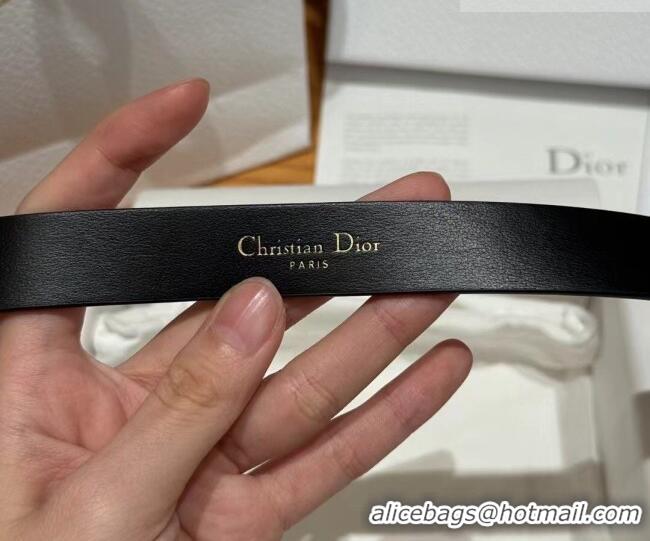 New Fashion Dior Saddle Loop Belt 2cm in Smooth Leather with CD Pin Buckle DR031705 Black/Silver 2026