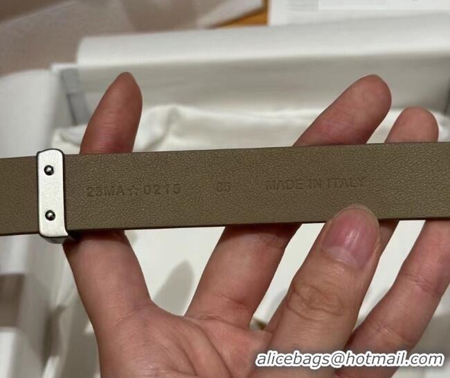 Inexpensive Dior Saddle Loop Belt 2cm in Smooth Leather with CD Pin Buckle DR031705 Khaki/Silver 2026