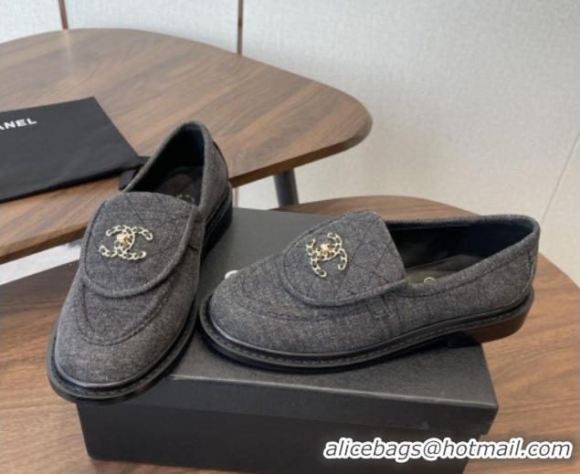 Luxurious Chanel Cotton Mocassins Loafers G47119 Black 2026