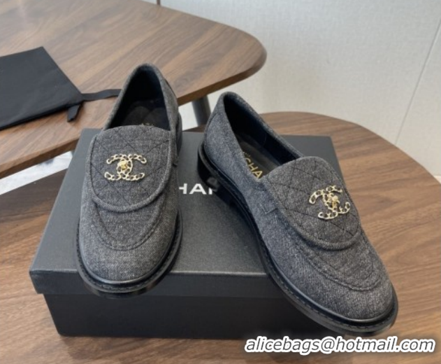 Luxurious Chanel Cotton Mocassins Loafers G47119 Black 2026