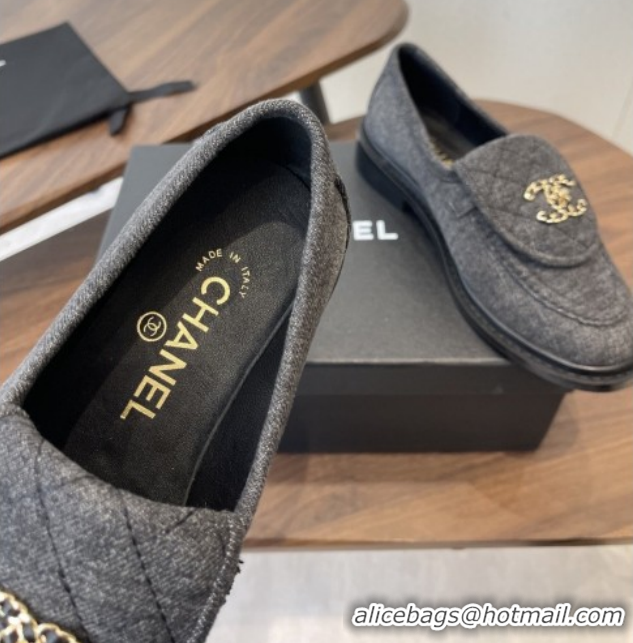 Luxurious Chanel Cotton Mocassins Loafers G47119 Black 2026