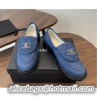 Pretty Style Chanel Cotton Mocassins Loafers G47119 Denim Blue 2026
