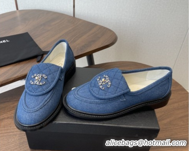 Pretty Style Chanel Cotton Mocassins Loafers G47119 Denim Blue 2026