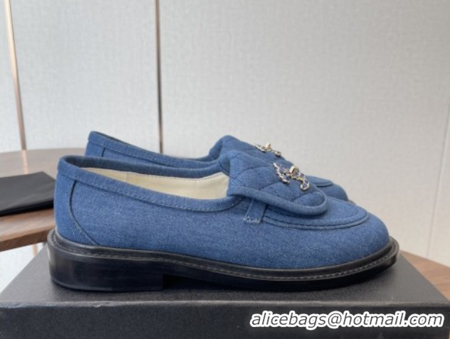 Pretty Style Chanel Cotton Mocassins Loafers G47119 Denim Blue 2026