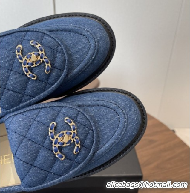 Pretty Style Chanel Cotton Mocassins Loafers G47119 Denim Blue 2026