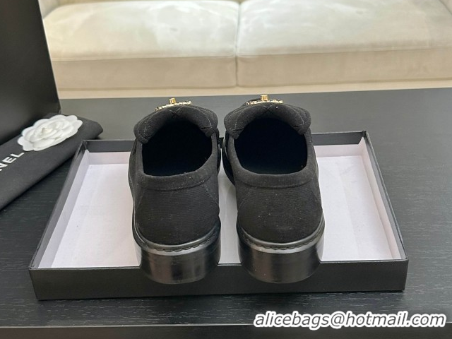 Good Quality Chanel Corduroy Mocassins Loafers G47119 Black 2026